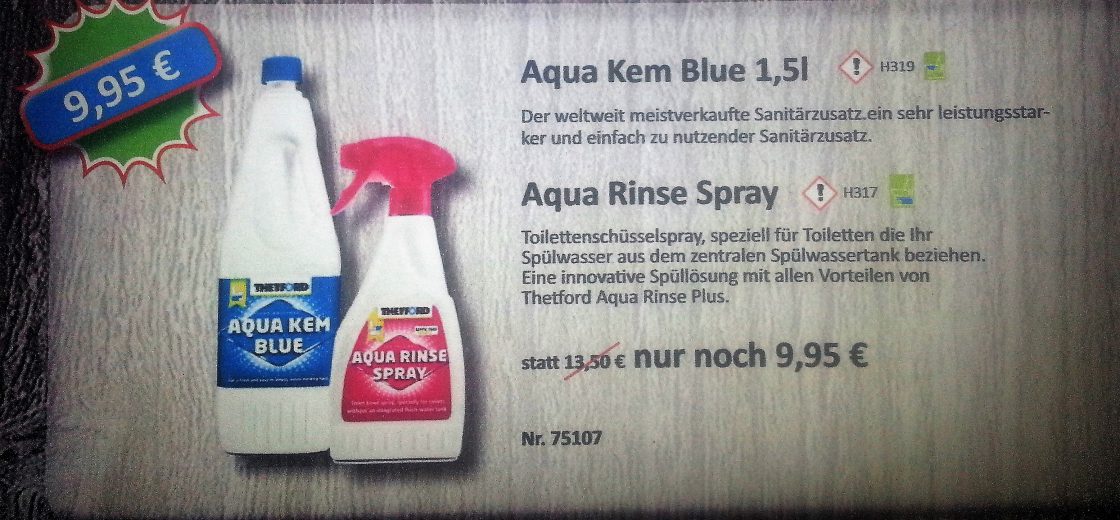 Aqua Kem Blue 1,5 l und Aqua Rinse Spray im Setangebot